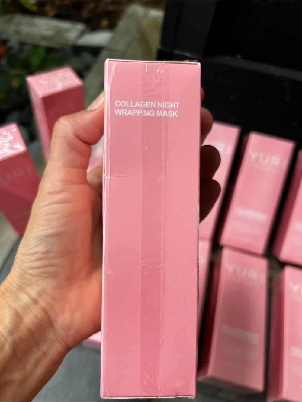 YURI Collagen Night Wrapping Mask - Pink Packaging Sealed Box